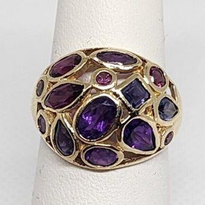 10K YELLOW GOLD & TOURMALINE RING SIZE 5.5